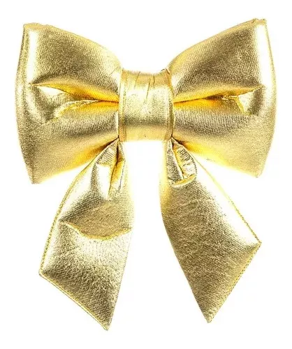 Laço De Veludo Luxo Dourado Decoração Natal 30cm