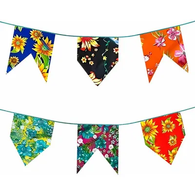 Bandeirinha Plástica De Chita Festa Junina - C/6 Metros