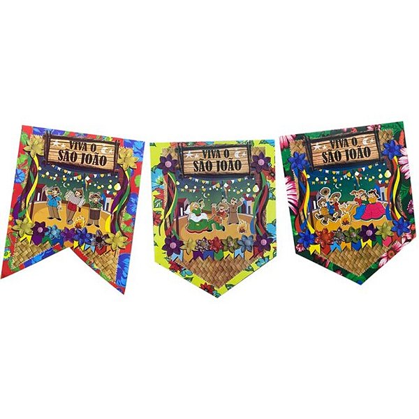 Painel Decorativo Junino Arraiá 30x41cm - C/3 Unidades