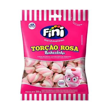 Marshmallow Torcão Rosa Sabor Baunilha 250g Fini