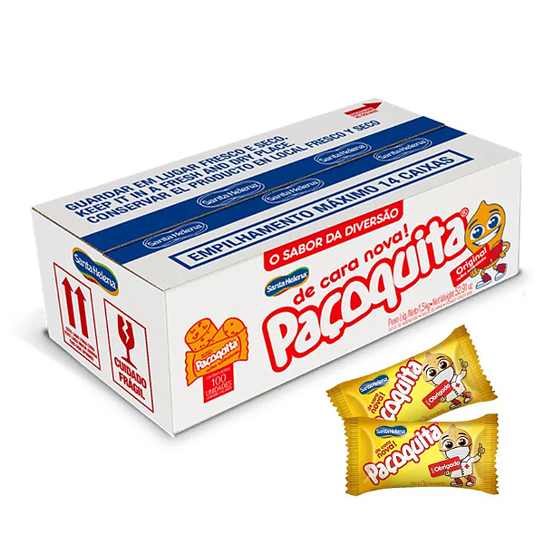 Paçoca Rolha Santa Helena Pacoquita 1,5kg C/100 Unidades