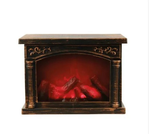 Enfeite Lareira Decorativa Com Led 20cm - Unid