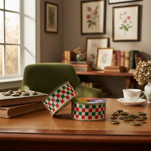 Fita Sinimbu Aramada Xadrez Decoração 10 Metros Natal