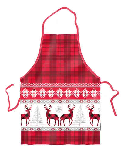 Avental De Plástico Natalino Vermelho 60x70cm - Unid