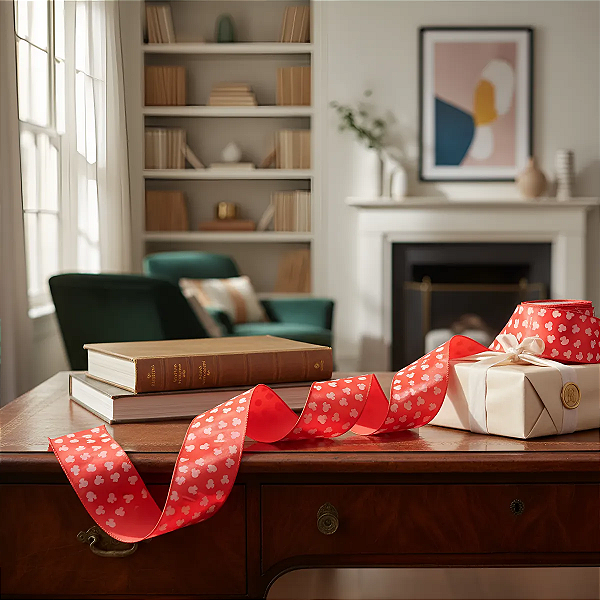 Fita Decorativa Vermelha Minnie Disney 6,3cm X 9,14 Metros Un