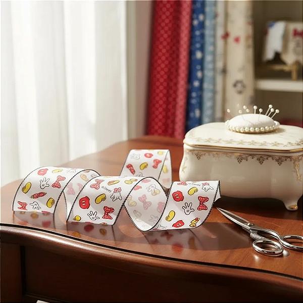 Fita Decorativa Branca Disney 6,3cm X 9,14 Metros - Unid