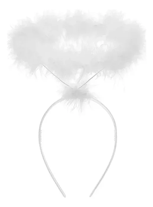 Tiara De Anjo Branca Acessório Carnaval - Unid