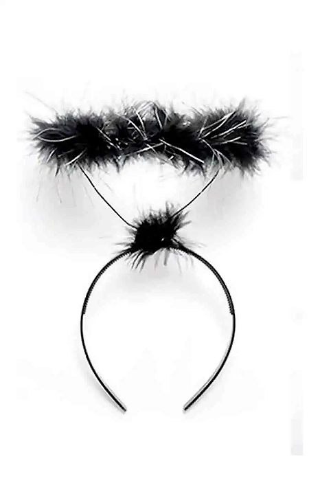 Tiara De Anjo Preto Acessório Carnaval - Unid