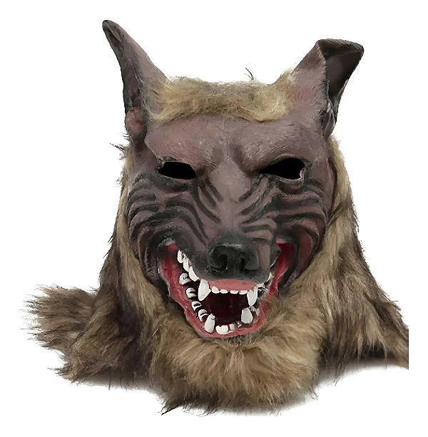 Máscara Lobo Pelúcia Latex Fantasia Festa Carnaval - Unid