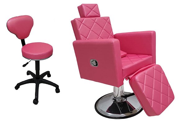 Poltrona Cadeira Para Maquiagem E Pigment. Confort + Mocho
