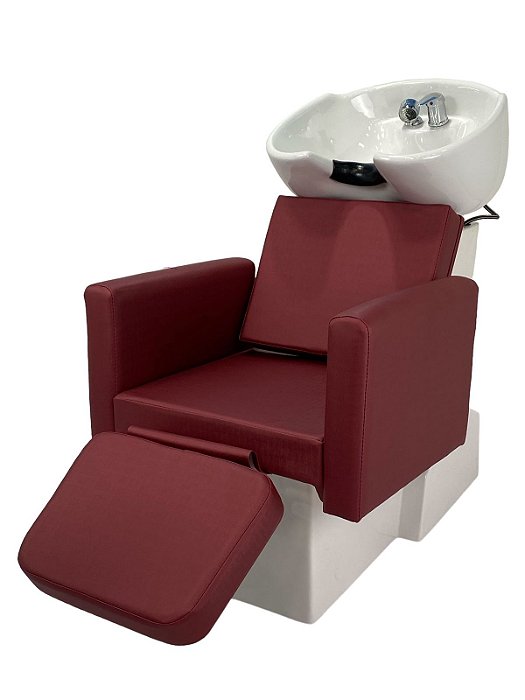 Lavatorio Confort Cuba Porcelana Reclinável Cabeleireiro