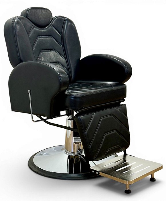 Cadeira para barbearia profissional Hidraulica Reclinavel Amanhecer Black