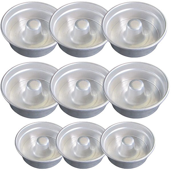 Mini Forma Bolo Pudim Pequena Redonda Nº2 10cm/ Kit 12 Ud - Cinza