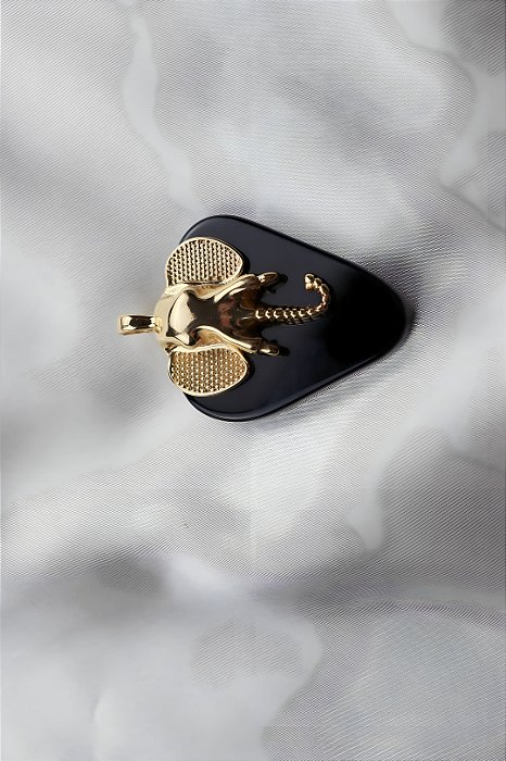 Pingente Ganesha - Folheado a Ouro - Agata Preta