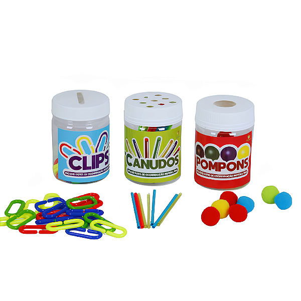 Encaixe: Pompons, canudos e clips