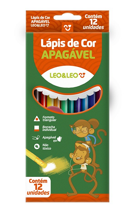 Lápis de Cor Apagável Leo&Leo – 12 Cores