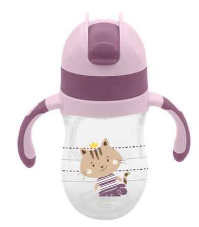 Copo com Canudo de Silicone Gatinha Milky Clingo 240 ml