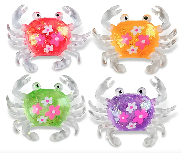 Squish Caranguejo Sensorial Gel e Glitter
