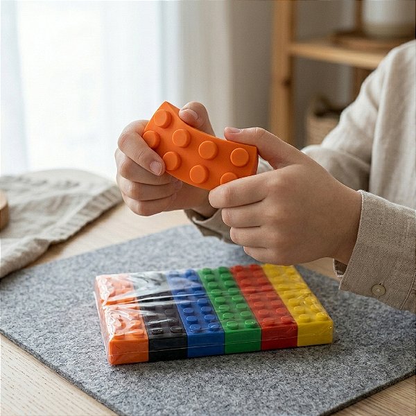 Bloco Squish Lego Fofinho – Kit com 12 Peças