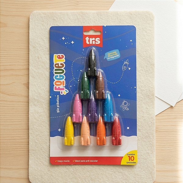 Giz de Cera Foguete TRIS – 10 Cores