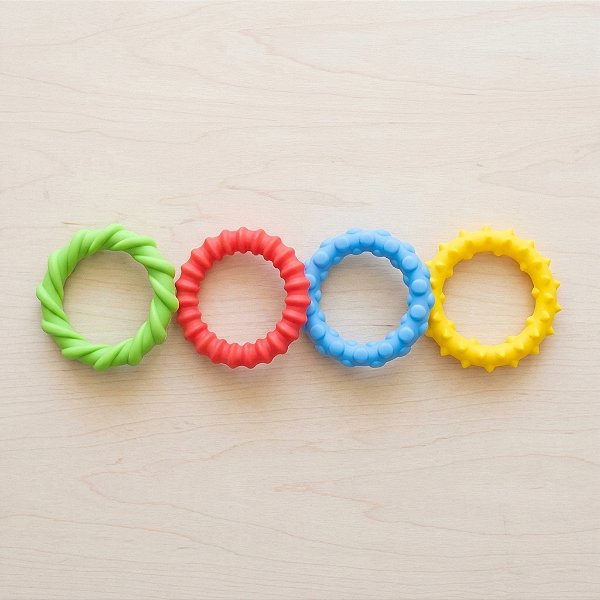 Pulseiras Sensoriais Texturizadas – Kit com 4 Unidades