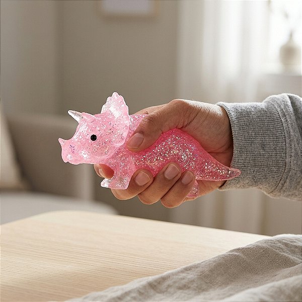 Dino Squishy Gel Sensorial com Glitter