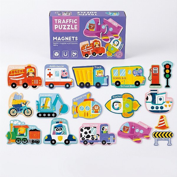 Kit Magnético Transportes e Trânsito – 30 Peças