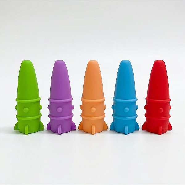 Mordedor Topo para Lápis em Silicone – Foguete