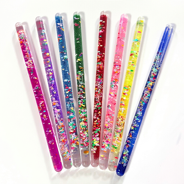 Bastão Sensorial com Glitter Grande – 30 cm