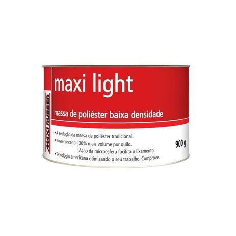 MASSA POLIESTER MAXI LIGHT 900GR - MAXI RUBBER