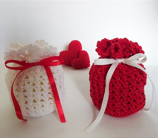 Saquinho Presente Crochê para 2 sabonetes
