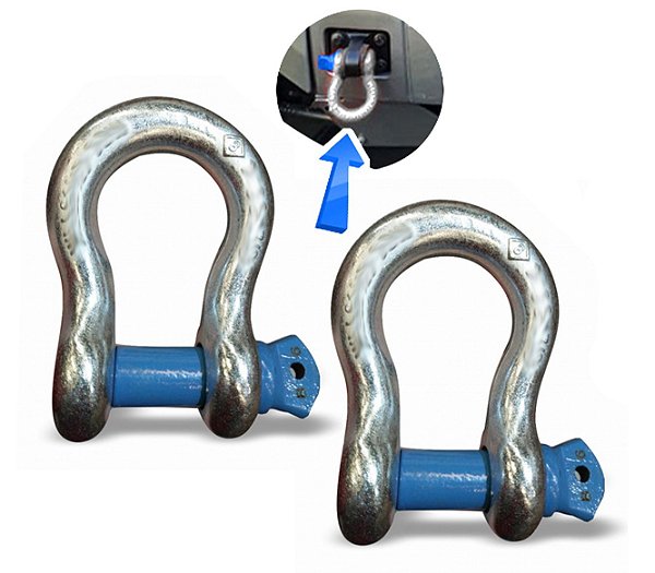 2x Manilha Curva 5/8 Reboque Ancoragem Jimny Pajero Tr4 Jeep