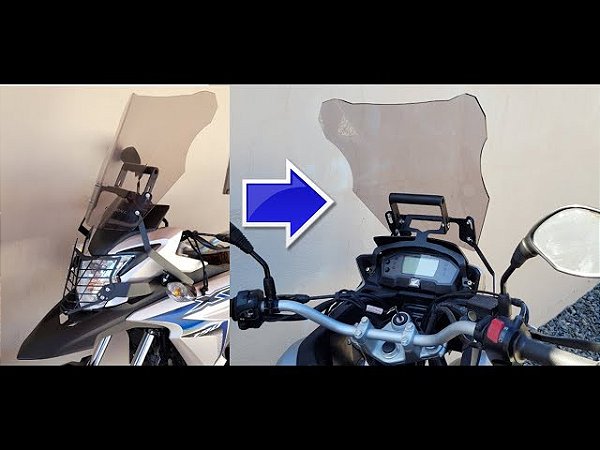 Bolha CRISTAL Honda XRE190 com suporte tubular para celular e GPS