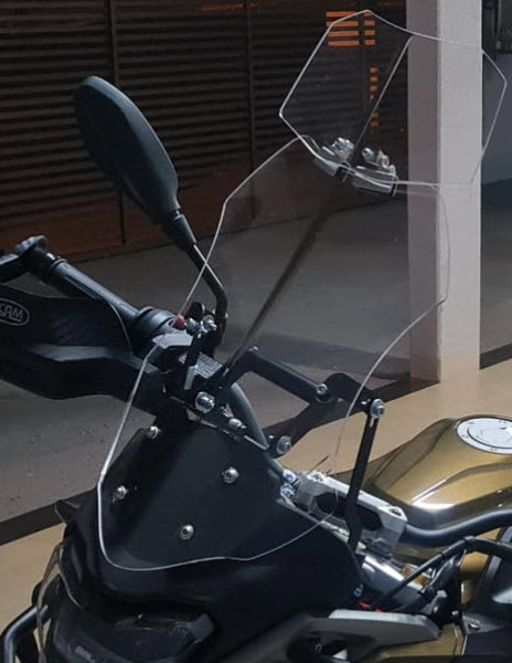 Kit Acessórios BMW G310GS Cristal - Bolha + Reforço + Suporte Celular/GPS + Defletor (transparente)