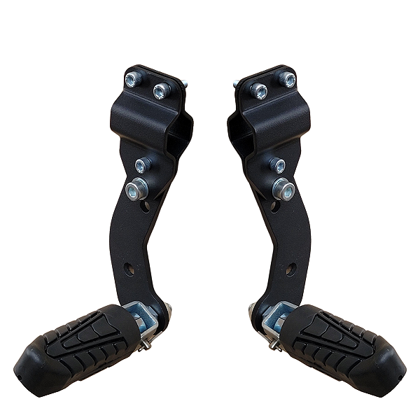 Par Pedaleira de descanso com abraçadeira e alongador 10cm - Para protetor de carenagem e motor - Versys 300 Tourer CB500x Sahara 300