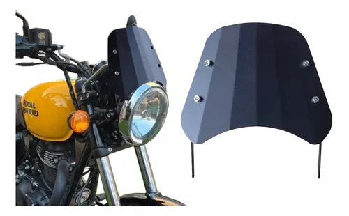 Mini Bolha Universal Aço Preta Cafe Racer Scrambler Custom meteor 350 himalayan royal enfield intruder