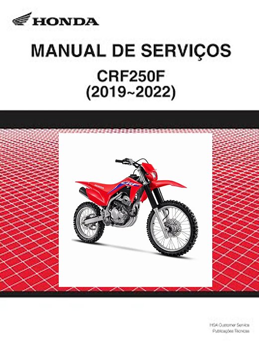 Manual de serviço manutenção (livro digital) da HONDA CRF250F 2019 2020 2021 2022