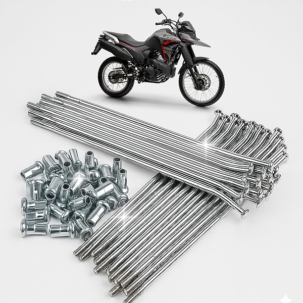 Jogo de Raios Inox 3,5mm dianteiro e traseiro Lander 250 2026 2025 2024 2023 22 21 20 19 18 Tenere xtz250