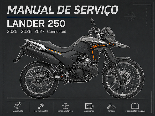 Manual de serviço manutenção (livro digital) da Lander 250 2027 2026 2025 Connected XTZ250