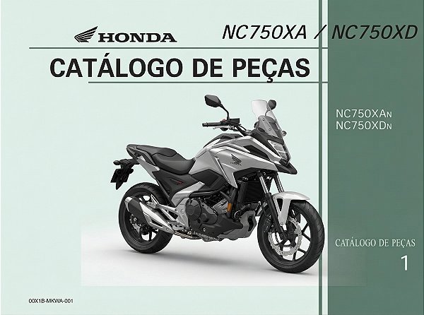 Catálogo de Peças NC750X Manual ou DCT 2022 2023 2024 (arquivo digital PDF)