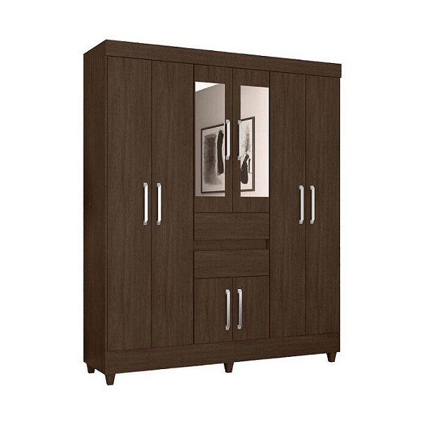 DORM. GUARDA ROUPA MUNIQUE EBANO COM ESPELHO