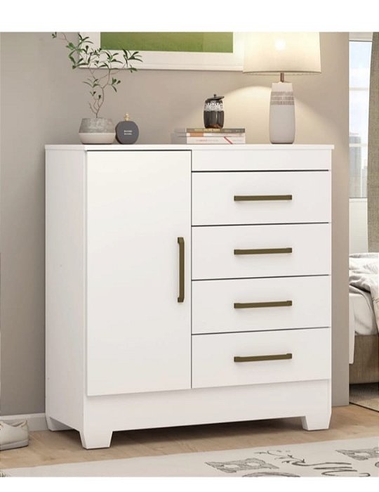 DORM. COMODA MONTEVIDÉU BRANCA COM PÉS