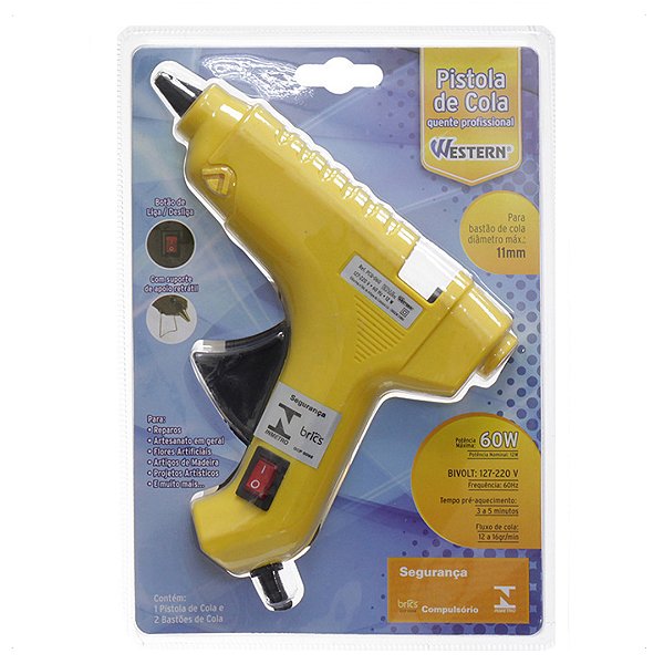 Pistola Cola Quente Profissional 60W Bivolt Western Inmetro