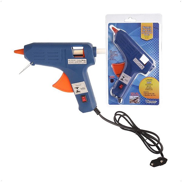 Pistola De Cola Quente 40w Bivolt Azul Artesanato Reparos