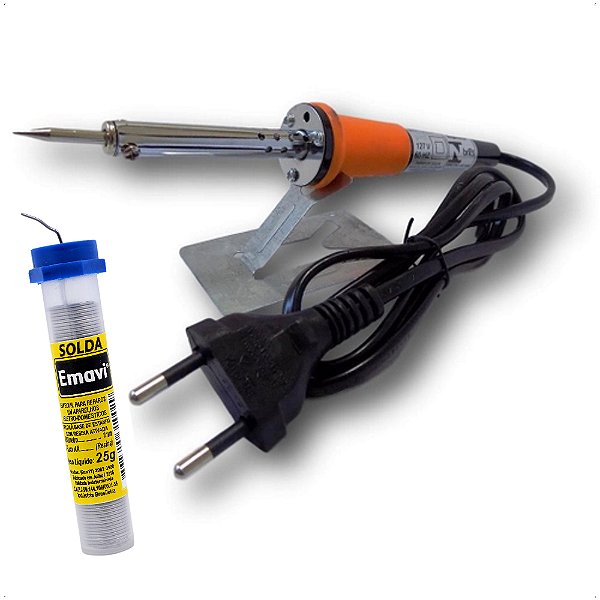 Ferro De Solda 127v  e Estanho 40w com Suporte Ferro