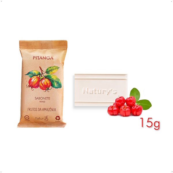 Kit 100 Mini Sabonete Pitanga 15g Pousada Hotel Motel SPA