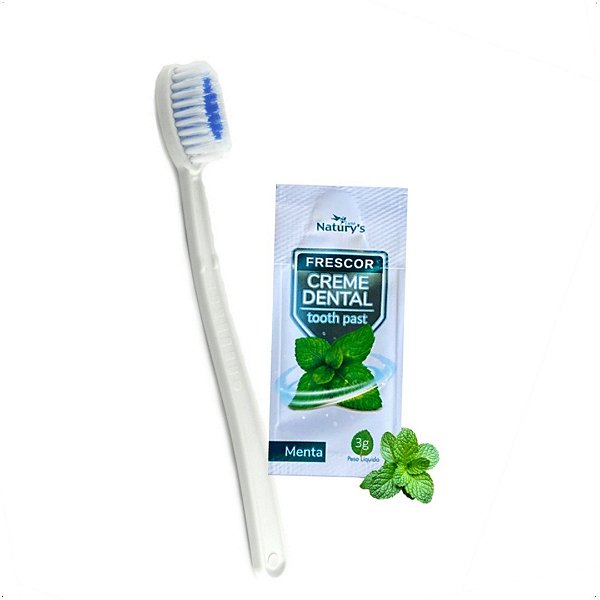 Kit 100 Escova Dental com Creme 3g Hotel Motel Pousada SPA