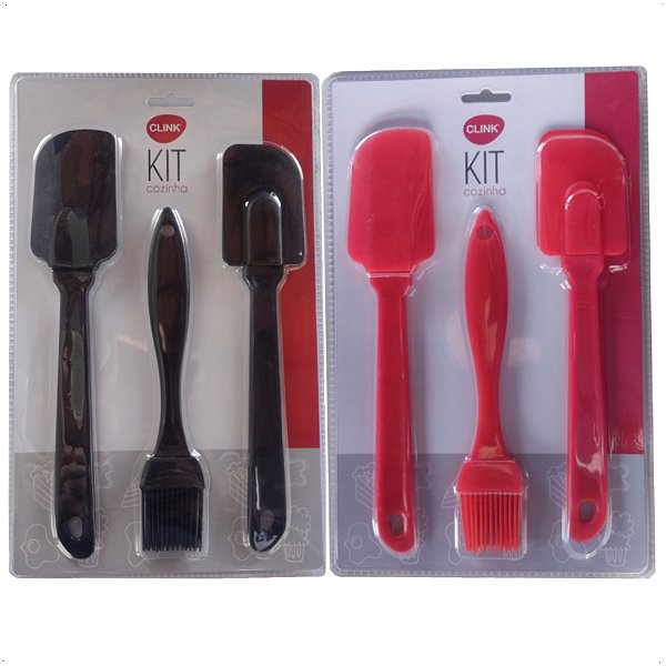 Kit Espátulas de Silicone e Pincel Confeiteiro Profissional
