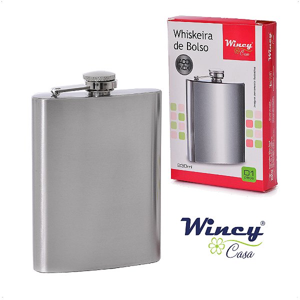 Cantil de Bolso Inox 230ml Whisky Frasco Drink Garrafinha
