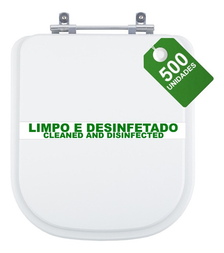 Kit 500 Faixa Assento Sanitário Limpo Bilingue Hotel Motel
